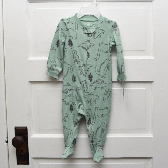 Carter's Other - Carter's 9 month dinosaur sleeper‎ 2way zip green